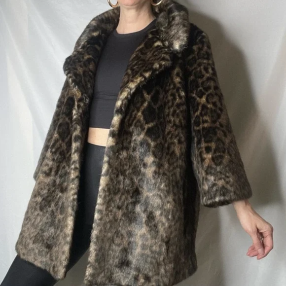 Leopard Print Faux Fur Jackets